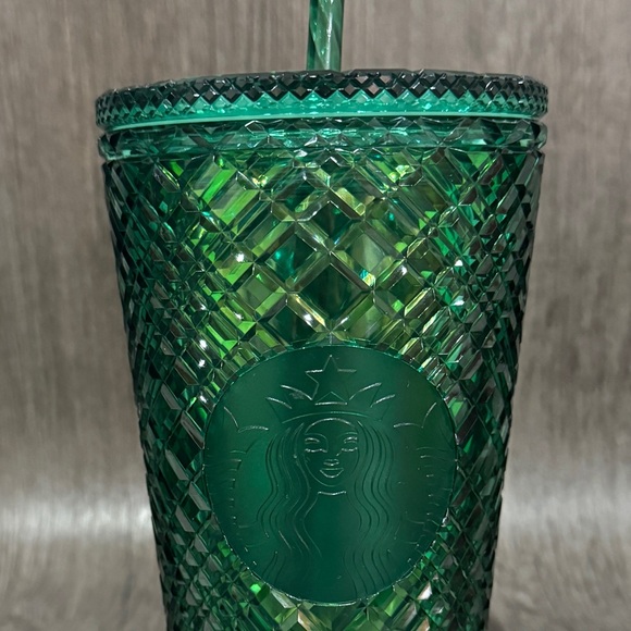 Starbucks Green Red Pink Jeweled Diamond 16oz Grande Cold Coffee 3 Tumblers - Picture 3 of 9